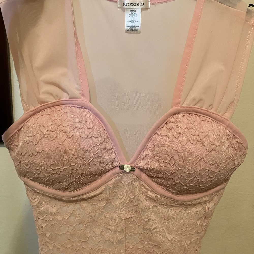 Bozzolo Blush Lace Mesh Top